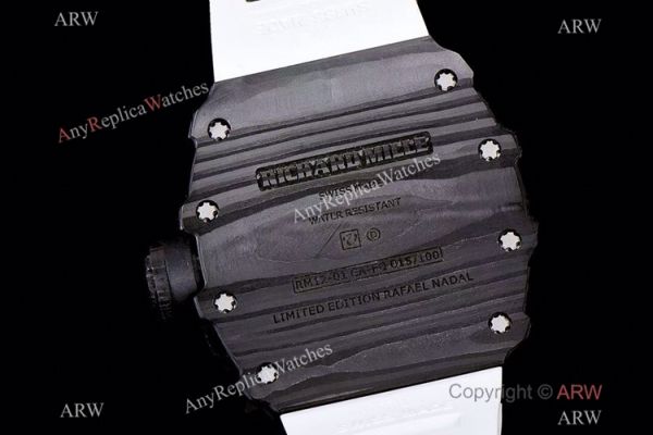 KV Factory Richard Mille RM 12-01 Tourbillon Limited Edition Watch NTPT Carbon White Rubber Strap KV Factory Richard Mille RM 12-01 Tourbillon Limited Edition Watch NTPT Carbon White Rubber Strap
