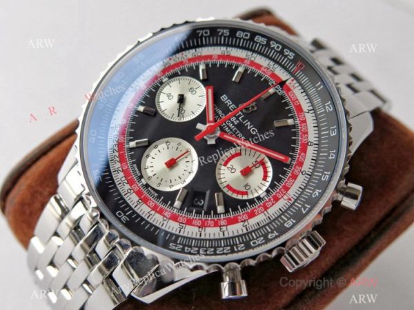 Swiss Grade 1A Breitling Navitimer Swiss Air 7750 Copy Watch BlackRed Dial Swiss Grade 1A Breitling Navitimer Swiss Air 7750 Copy Watch BlackRed Dial