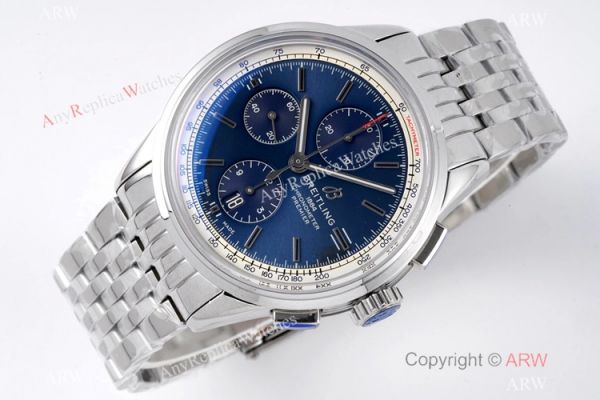 2021 New Copy Breitling Premier Chronograph BLS A7750 SS Blue Dial Watch 42mm 2021 New Copy Breitling Premier Chronograph BLS A7750 SS Blue Dial Watch 42mm