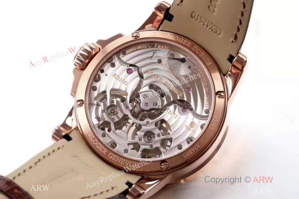 Super Clone Roger Dubuis RDDBEX0249 Double Tourbillon Men Watch Silver Dial Rose Gold Super Clone Roger Dubuis RDDBEX0249 Double Tourbillon Men Watch Silver Dial Rose Gold