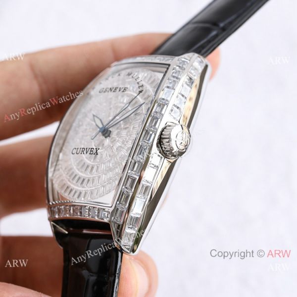 Swiss Copy Franck Muller Geneve Cintree Curvex Iced Out Silver Watch TWF V2 version Swiss Copy Franck Muller Geneve Cintree Curvex Iced Out Silver Watch TWF V2 version