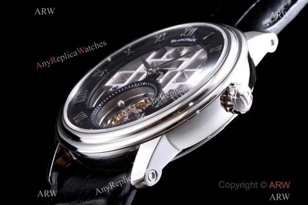 Super Clone Blancpain Fantasy Swiss Tourbillon Watch 43mm Black Leather Strap Super Clone Blancpain Fantasy Swiss Tourbillon Watch 43mm Black Leather Strap