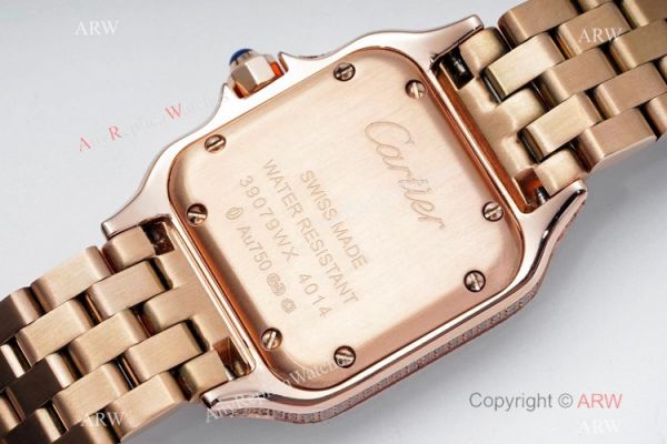 AC Factory Swiss Copy Panthere De Cartier Watch 27mm Rose Gold Full Diamonds AC Factory Swiss Copy Panthere De Cartier Watch 27mm Rose Gold Full Diamonds