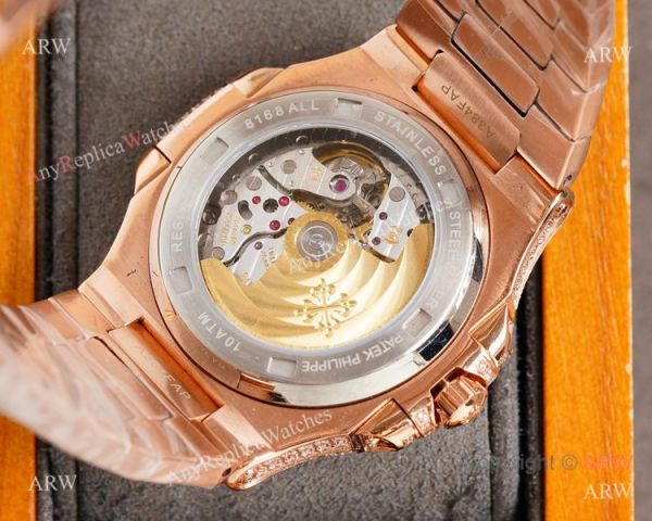 Swiss Grade Copy Patek Philippe Nautilus 9015 Ultra-thin Watch 40mm Full Diamond Dial All Rose Gold Swiss Grade Copy Patek Philippe Nautilus 9015 Ultra-thin Watch 40mm Full Diamond Dial All Rose Gold