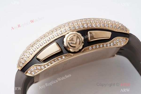 Swiss Grade One Copy Franck Muller Vanguard Yachting V45 Seagull 7750 Watch Diamond Case Brown Dial Swiss Grade One Copy Franck Muller Vanguard Yachting V45 Seagull 7750 Watch Diamond Case Brown Dial