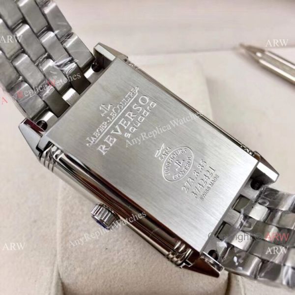 Clone Jaeger LeCoultre Grande Reverso Duo Stainless Steel White Watch with Date Clone Jaeger LeCoultre Grande Reverso Duo Stainless Steel White Watch with Date