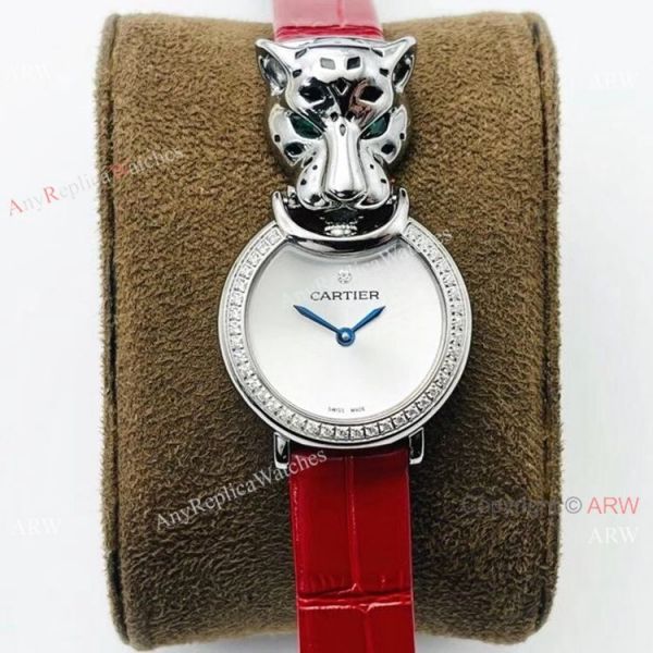 New! Copy Cartier Panthere De Silver Diamond Watches Swiss Quartz movement New! Copy Cartier Panthere De Silver Diamond Watches Swiss Quartz movement