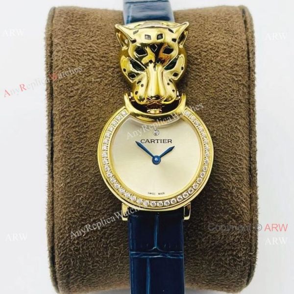 New! Copy Cartier Panthere Gold Diamond Lady Watches Swiss Quartz New! Copy Cartier Panthere Gold Diamond Lady Watches Swiss Quartz