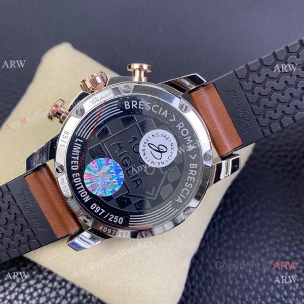 Swiss Grade One Chopard Mille Miglia GTS Azzurro Chrono Watch Rose Gold Crown Swiss Grade One Chopard Mille Miglia GTS Azzurro Chrono Watch Rose Gold Crown