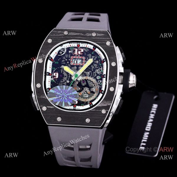 White Rubber Band Richard Mille 62-01 Tourbillon Vibrating Alarm ACJ Replica Watch White Rubber Band Richard Mille 62-01 Tourbillon Vibrating Alarm ACJ Replica Watch