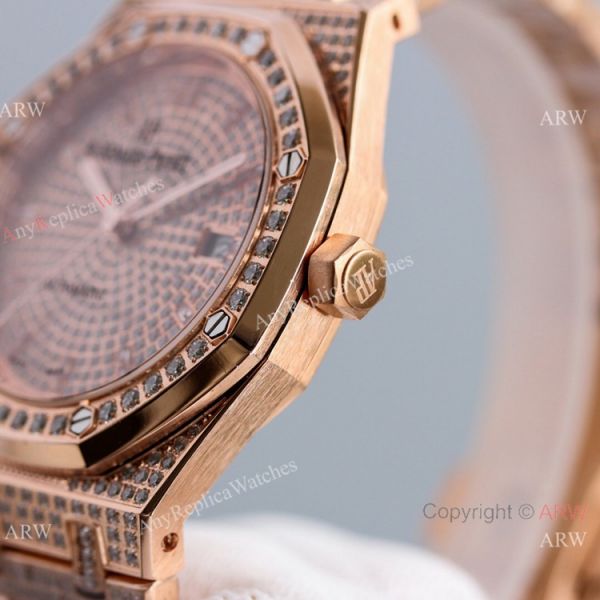Best Audemars Piguet Royal Oak Rose Gold Full Diamond Automatic Watch 41mm Best Audemars Piguet Royal Oak Rose Gold Full Diamond Automatic Watch 41mm