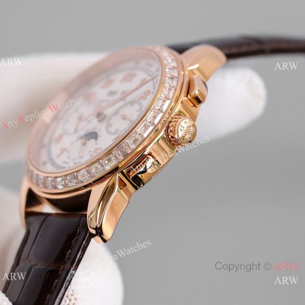 JH Swiss Replica Patek Philippe Perpetual Calendar Chronograph 5270z Watch Rose Gold Diamond Bezel JH Swiss Replica Patek Philippe Perpetual Calendar Chronograph 5270z Watch Rose Gold Diamond Bezel