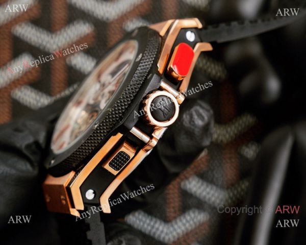 2021 Copy Hublot Big Bang Tourbillon 45mm Watches Rose Gold White Face 2021 Copy Hublot Big Bang Tourbillon 45mm Watches Rose Gold White Face