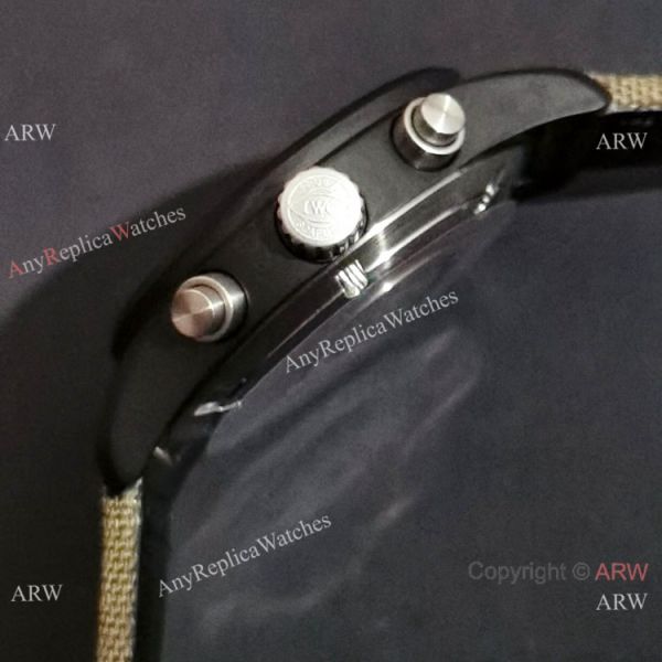 New Clone IWC Pilots Quartz Green fabric Leather Strap Watch New Clone IWC Pilots Quartz Green fabric Leather Strap Watch