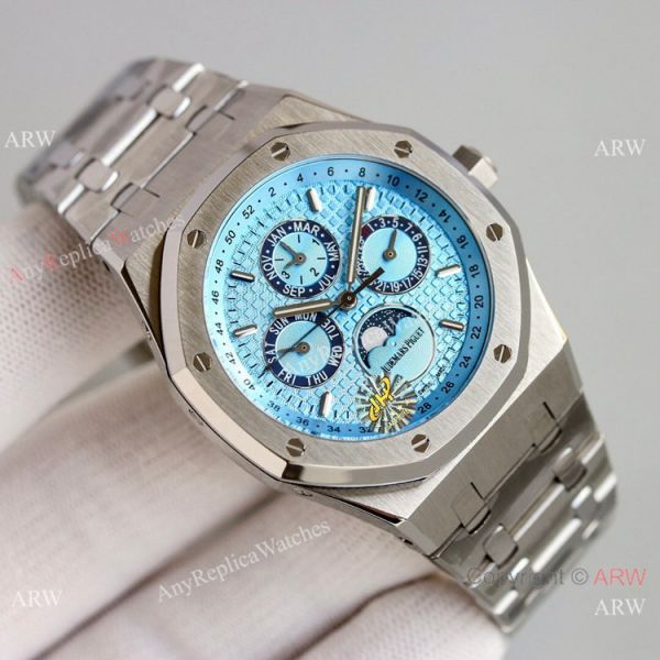 JH Factory Swiss Copy Audemars Piguet Royal Oak Perpetual Calendar 26574PT Watch Glacier blue Dial JH Factory Swiss Copy Audemars Piguet Royal Oak Perpetual Calendar 26574PT Watch Glacier blue Dial