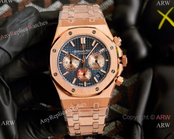 Knockoff Audemars Piguet Royal Oak Rose Gold Chronograph White Dial Watches 42mm Knockoff Audemars Piguet Royal Oak Rose Gold Chronograph White Dial Watches 42mm