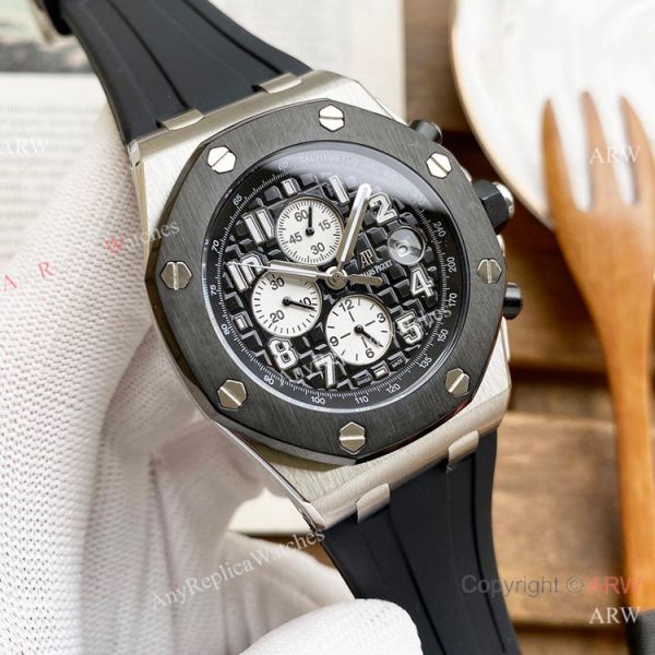 Knockoff Audemars Piguet Royal Oak Offshore 26470 Watches SS White Rubber Strap Automatic Knockoff Audemars Piguet Royal Oak Offshore 26470 Watches SS White Rubber Strap Automatic