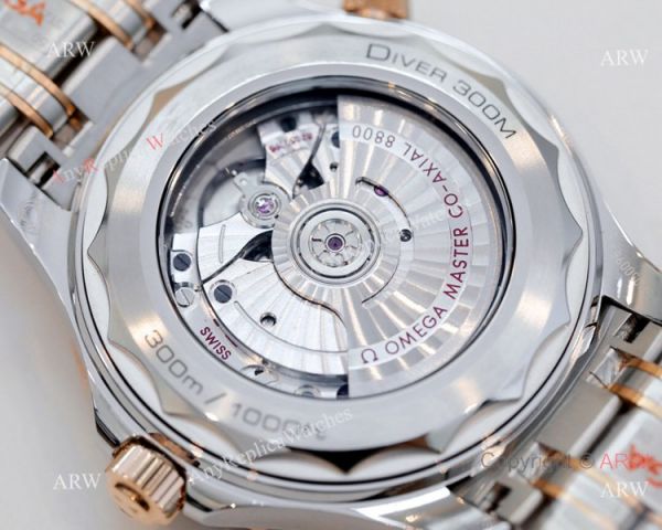 2021 Latest Swiss Grade Copy Omega Seamaster Diver 300M 42mm Watch Two Tone Rose Gold OR 8800 Movement 2021 Latest Swiss Grade Copy Omega Seamaster Diver 300M 42mm Watch Two Tone Rose Gold OR 8800 Movement