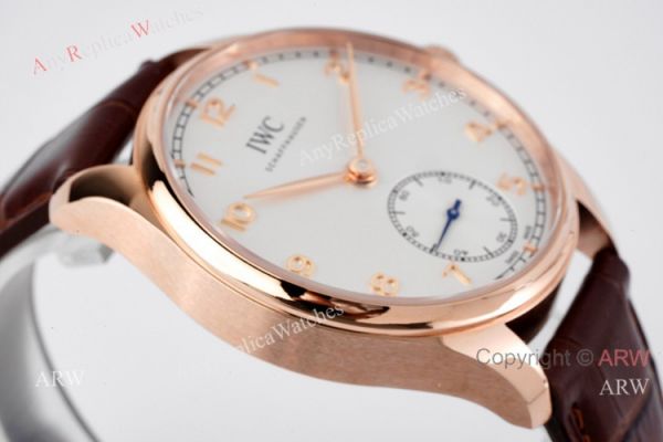 ZF Factory Iwc Portuguese 40 Rose Gold White Dial Brown Leather Strap Watch Replica ZF Factory Iwc Portuguese 40 Rose Gold White Dial Brown Leather Strap Watch Replica