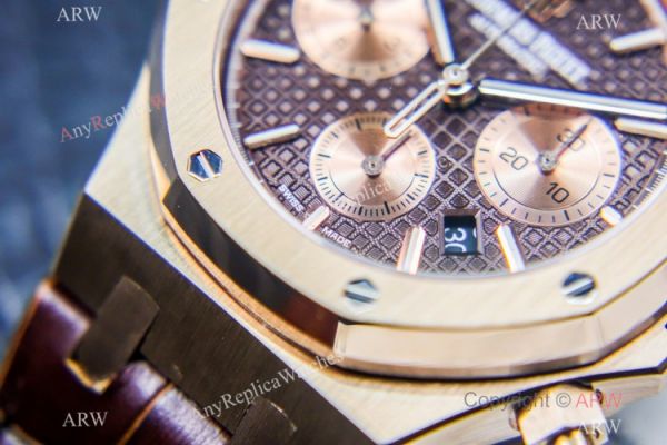 Grade 1A Copy Audemars Piguet Royal Oak Chronograph 7750 Watch Chocolate Dial Brown Leather Strap Grade 1A Copy Audemars Piguet Royal Oak Chronograph 7750 Watch Chocolate Dial Brown Leather Strap