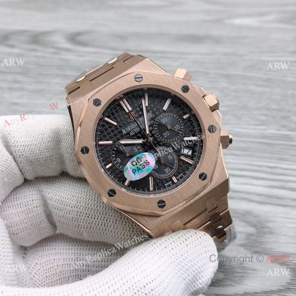Japan Grade Copy Audemars Piguet Royal Oak Watches Rose Gold Gray Dial 44mm Japan Grade Copy Audemars Piguet Royal Oak Watches Rose Gold Gray Dial 44mm