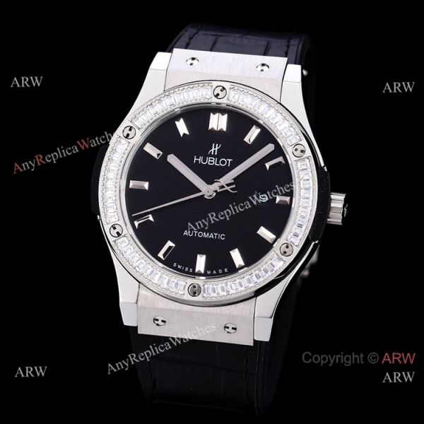 Copy Hublot Classic Fusion Diamond Bezel Green Dial Watch Citizen 8215 Movement Copy Hublot Classic Fusion Diamond Bezel Green Dial Watch Citizen 8215 Movement