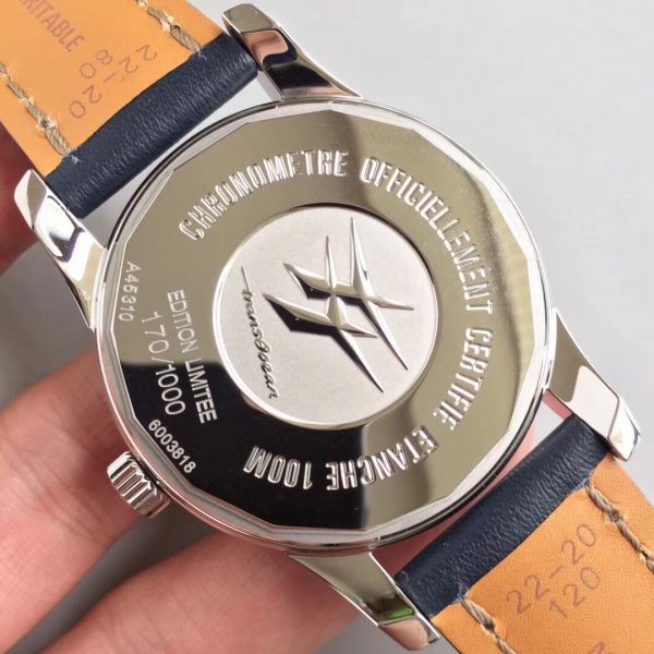 Swiss Grade Copy Breitling Transocean Day Date V7 Factory Watch Blue Dial Blue Leather Strap Swiss Grade Copy Breitling Transocean Day Date V7 Factory Watch Blue Dial Blue Leather Strap