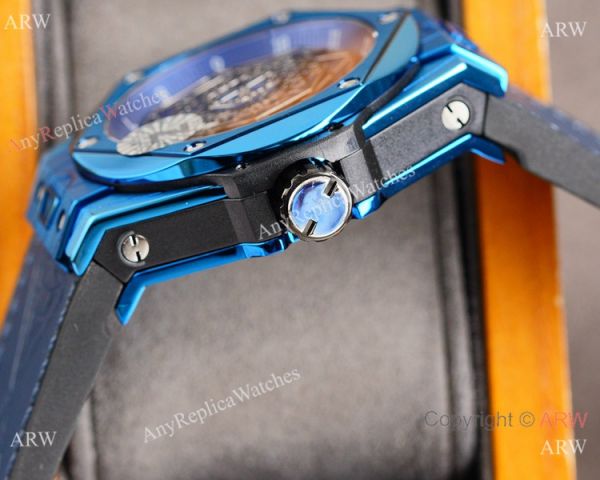 Z Factory Swiss Copy Hublot Sang Bleu 45mm Watch Blue Case Citizen Automatic Z Factory Swiss Copy Hublot Sang Bleu 45mm Watch Blue Case Citizen Automatic