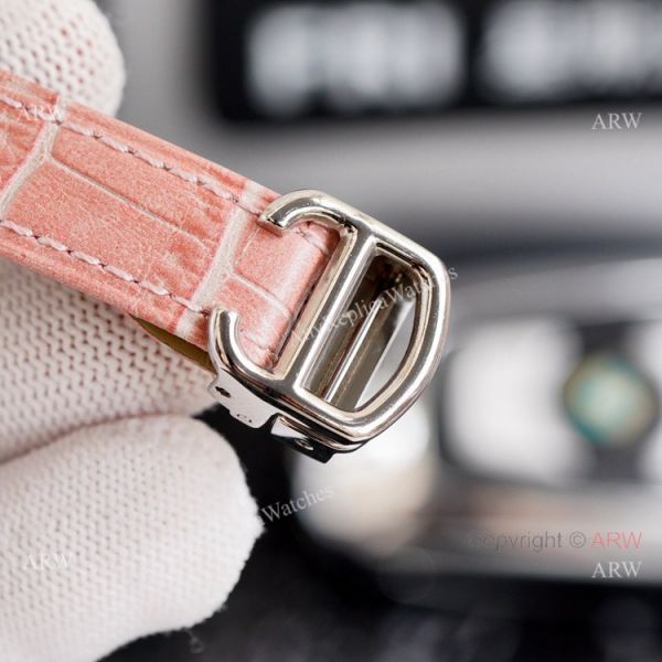 New Cartier Ballon Bleu 33mm With Diamonds Bezel Pink MOP Dial Pink Leather Strap Copy Watch New Cartier Ballon Bleu 33mm With Diamonds Bezel Pink MOP Dial Pink Leather Strap Copy Watch