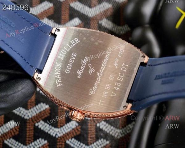 Replica Rose Gold Franck Muller V45 Revolution 3 Skeleton Watch With Diamonds for men Replica Rose Gold Franck Muller V45 Revolution 3 Skeleton Watch With Diamonds for men