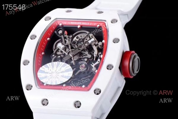 Kv Richard Mille RM 055 White Ceramic Watch Superclone For men Kv Richard Mille RM 055 White Ceramic Watch Superclone For men