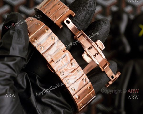 Swiss Quartz Cartier Santos Gold Copy Watch With Diamonds White Dial With Roman Markers Swiss Quartz Cartier Santos Gold Copy Watch With Diamonds White Dial With Roman Markers
