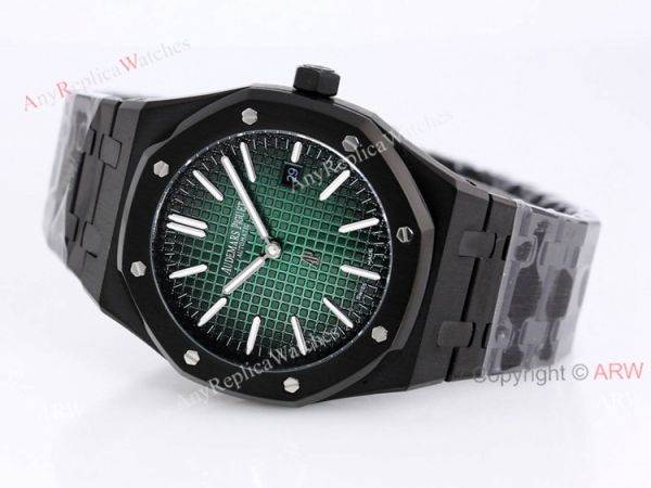New Audemars Piguet Royal Oak Jumbo Green Dial All Black Mens Replica Watches 41mm New Audemars Piguet Royal Oak Jumbo Green Dial All Black Mens Replica Watches 41mm