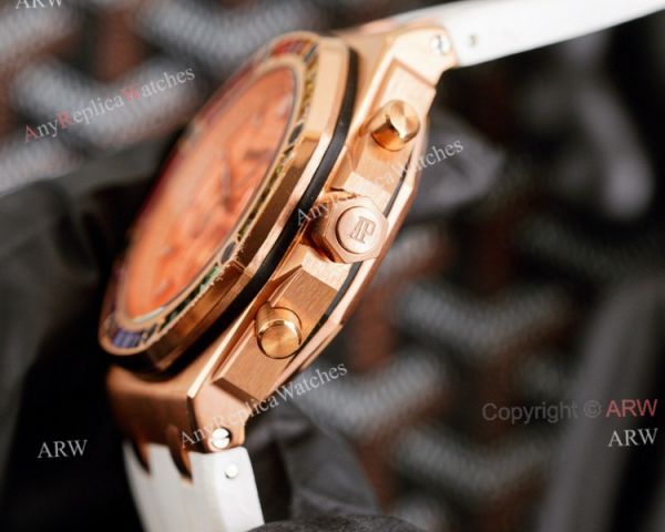 Knockoff Audemars Piguet Royal Oak 42mm Rose Gold Rainbow Watch Quartz Movement Knockoff Audemars Piguet Royal Oak 42mm Rose Gold Rainbow Watch Quartz Movement