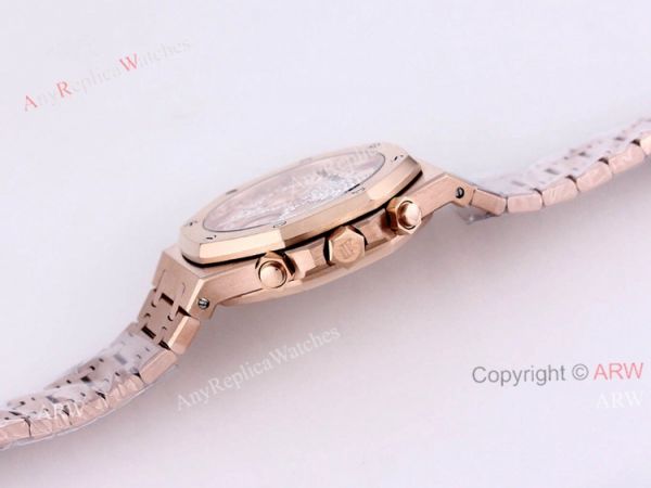 New Frosted Gold Audemars Piguet Royal Oak Rose Gold Chronograph 41mm Diamond Dial Replica Watch New Frosted Gold Audemars Piguet Royal Oak Rose Gold Chronograph 41mm Diamond Dial Replica Watch