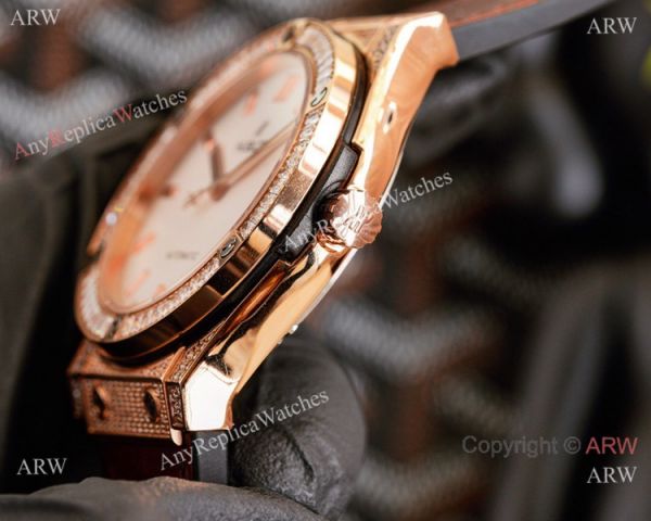 Clone Hublot Iced Out Classic Fusion Watches Rose Gold Automatic Clone Hublot Iced Out Classic Fusion Watches Rose Gold Automatic