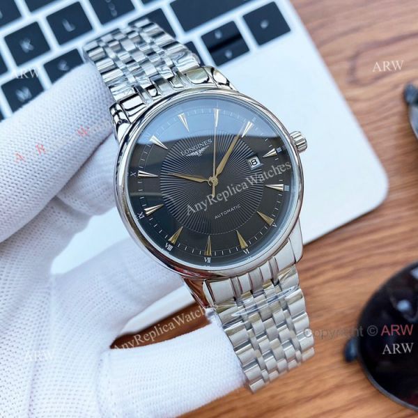 Black Face Longines Watch For Men Size 40mm Automatic Two Tone Replica Black Face Longines Watch For Men Size 40mm Automatic Two Tone Replica