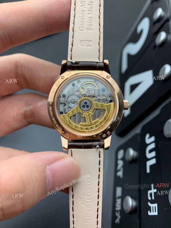 ZF Factory Replica Jaeger Lecoultre Rendez-Vous Rose Gold Watch White Face Brown Leather Strap ZF Factory Replica Jaeger Lecoultre Rendez-Vous Rose Gold Watch White Face Brown Leather Strap