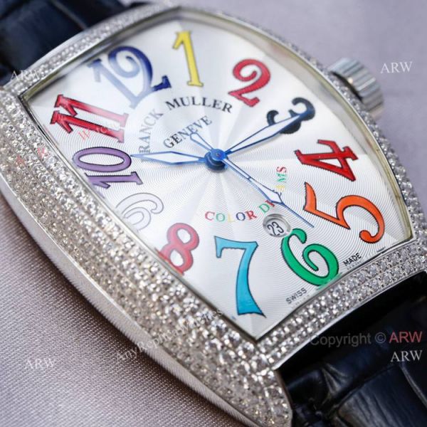 Swiss Quality Best Copy Franck Muller Cintr?e Curvex Diamond Watch White Face Black Leather Strap Swiss Quality Best Copy Franck Muller Cintr?e Curvex Diamond Watch White Face Black Leather Strap
