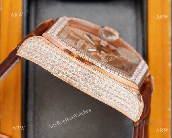 Iced Out Cartier Roadster Replica Watch Rosse Gold White Chronograph Dial Iced Out Cartier Roadster Replica Watch Rosse Gold White Chronograph Dial