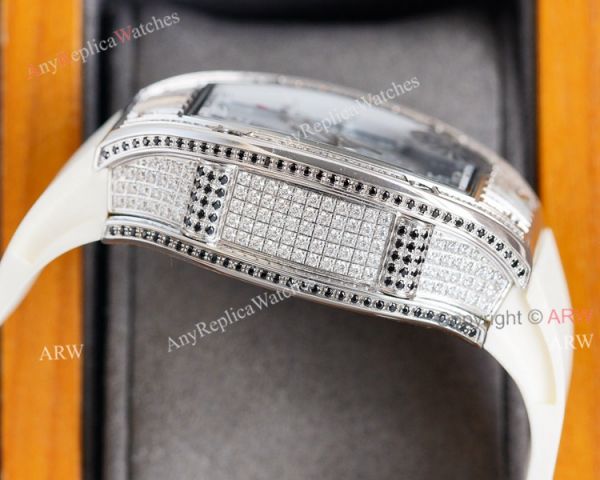 (RM Factory) Copy Richard Mille RM010 Watch With Diamonds White Rubber Band (RM Factory) Copy Richard Mille RM010 Watch With Diamonds White Rubber Band