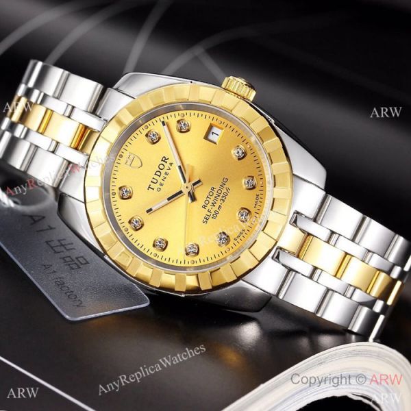 Copy TUDOR Glamour Watch Two Tone Black Watches Automatic Copy TUDOR Glamour Watch Two Tone Black Watches Automatic