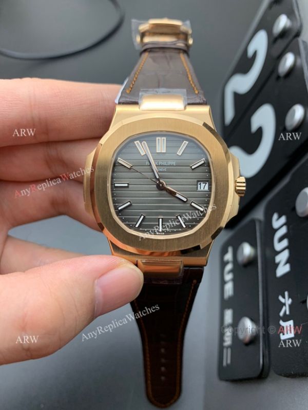 3K Factory Patek Philippe Nautilus 5711R Rose Gold Brown Leather Strap 3K Factory Patek Philippe Nautilus 5711R Rose Gold Brown Leather Strap
