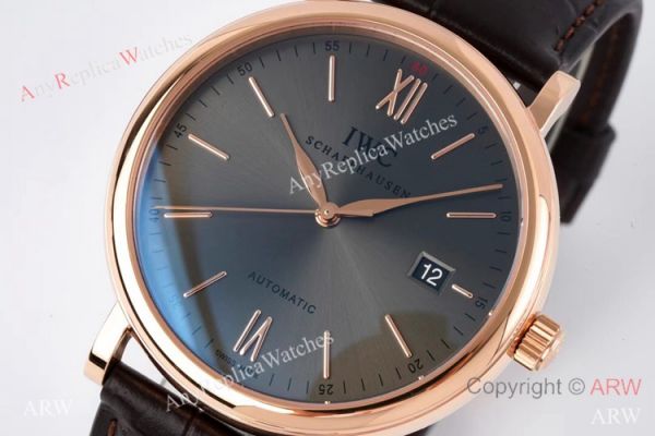 ZF Factory IWC Portofino Swiss 9019 Gray Dial Rose Gold Watches ZF Factory IWC Portofino Swiss 9019 Gray Dial Rose Gold Watches