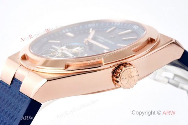 1-1 Super Clone Vacheron Constantin Overseas Tourbillon V2 Watch Rose Gold Blue Rubber Strap 1-1 Super Clone Vacheron Constantin Overseas Tourbillon V2 Watch Rose Gold Blue Rubber Strap