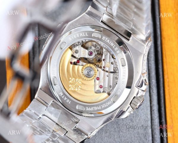 Swiss Grade One Patek Philippe Iced Out Nautilus 9015 Watch BlackSilver Diamond Swiss Grade One Patek Philippe Iced Out Nautilus 9015 Watch BlackSilver Diamond