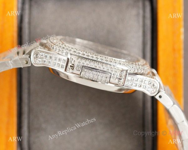 AAA Grade Iced Out Patek Philippe Nautilus Swiss 9015 Watch Full Diamond AAA Grade Iced Out Patek Philippe Nautilus Swiss 9015 Watch Full Diamond