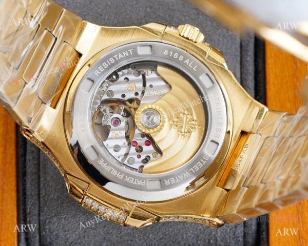 Swiss AAA Replica Patek Philippe Nautilus Iced Out Yellow Gold Watch 40mm 9015 Ultra-thin Movement Swiss AAA Replica Patek Philippe Nautilus Iced Out Yellow Gold Watch 40mm 9015 Ultra-thin Movement
