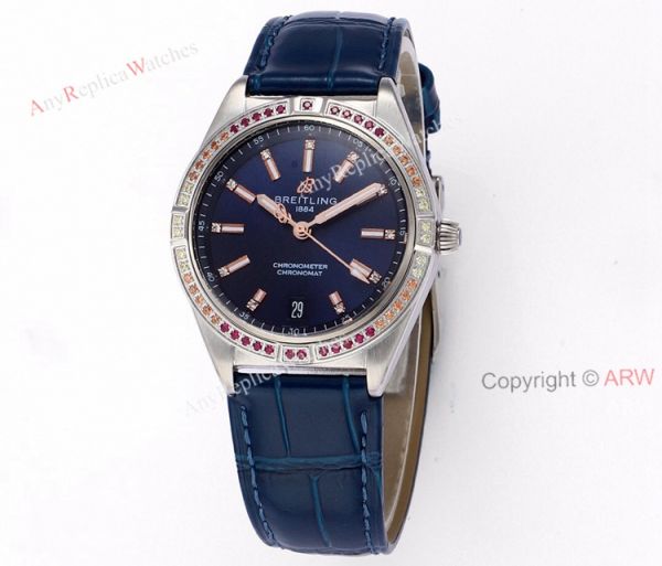New Breitling Womens Chronomat South Sea Blue Dial Replica Watch 36mm New Breitling Womens Chronomat South Sea Blue Dial Replica Watch 36mm