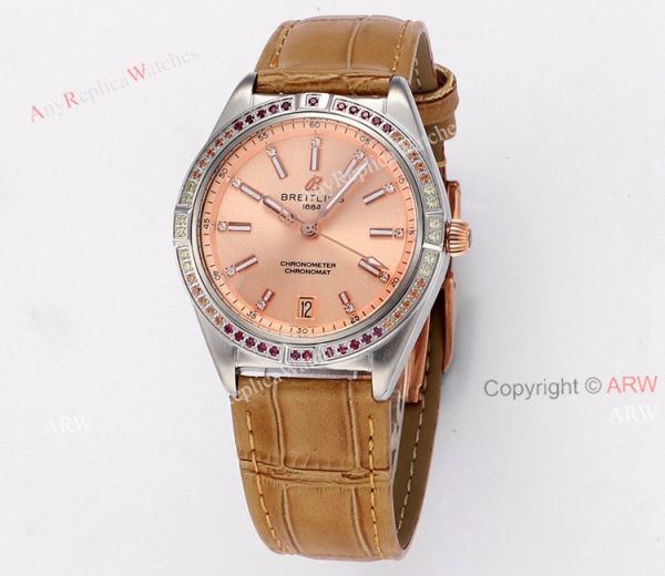New Breitling Chronomat Rose Gold Watch With Diamonds High Quality Replica New Breitling Chronomat Rose Gold Watch With Diamonds High Quality Replica